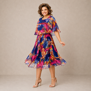 Marianne | Vestido midi colorido con estampado floral