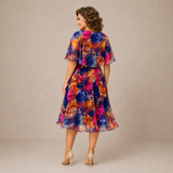 Marianne | Vestido midi colorido con estampado floral