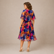 Marianne | Vestido midi colorido con estampado floral