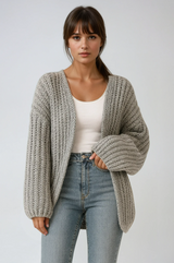 Cárdigan de punto con mangas oversize