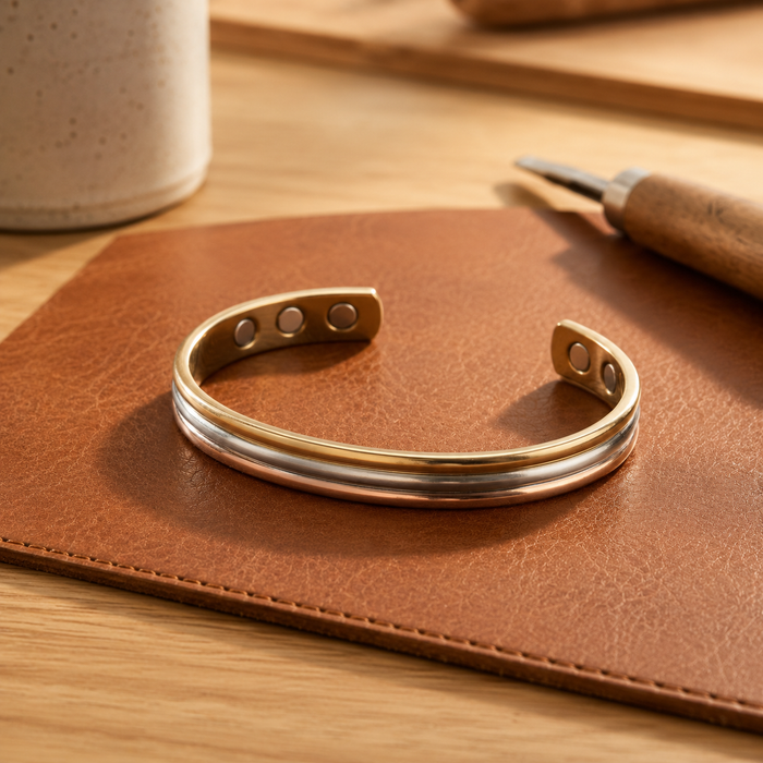 Con remaches | Pulsera con acabado cobrizo