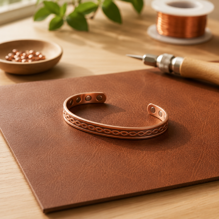 Con puntos | Pulsera con acabado cobrizo