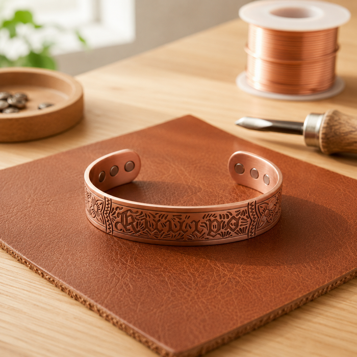 Con herramientas | Pulsera con acabado cobrizo