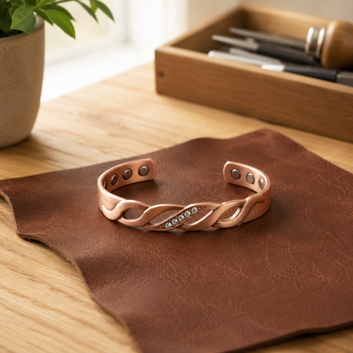 Con bisagra | Pulsera con acabado cobrizo