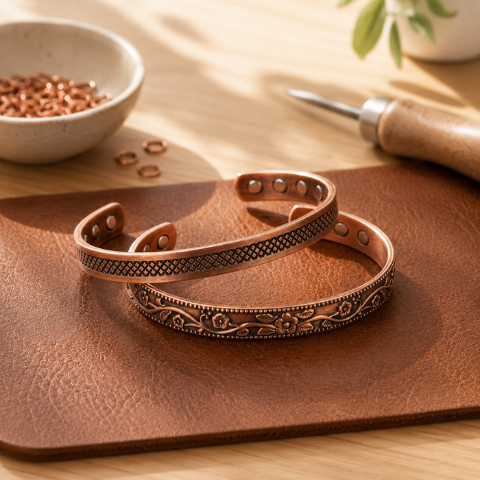 Fundición | Conjunto de pulseras con acabado cobrizo