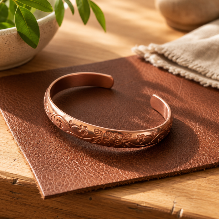 En flor | Pulsera con acabado cobrizo