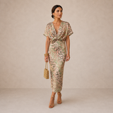 Carys | Vestido midi con mangas de volantes