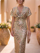 Carys | Vestido midi con mangas de volantes