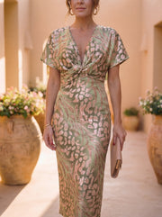 Carys | Vestido midi con mangas de volantes