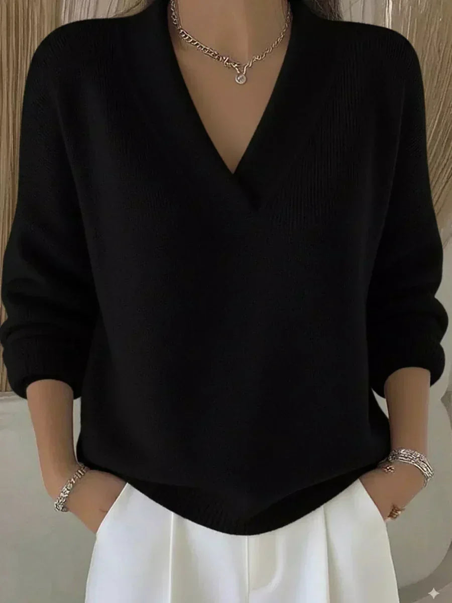 Violeta | Jersey de punto holgado con cuello en V