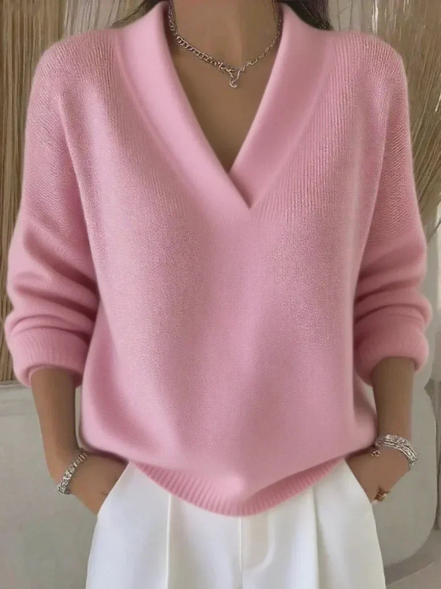 Violeta | Jersey de punto holgado con cuello en V