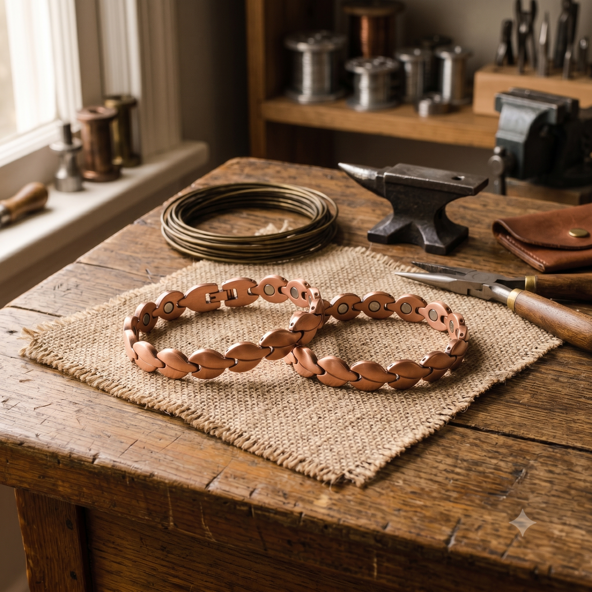 Collar de eslabones de cobre "Libro"