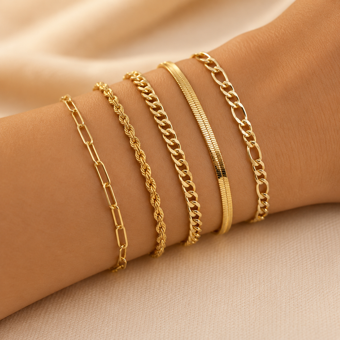 Ellis™ | Conjunto de pulsera de oro