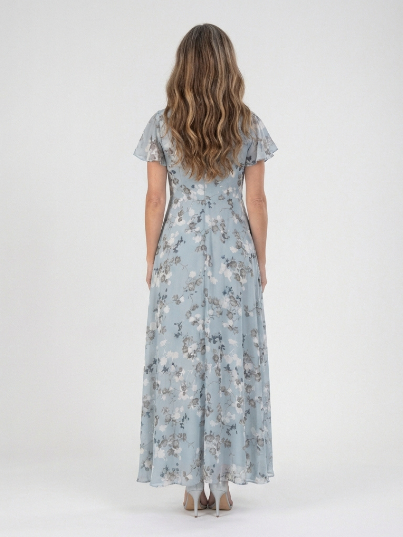 Ismeria | Vestido largo de gasa floral