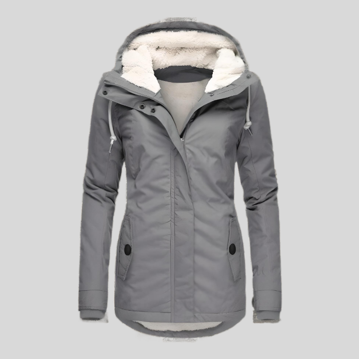 Alienor | Chaqueta larga impermeable con capucha y forro