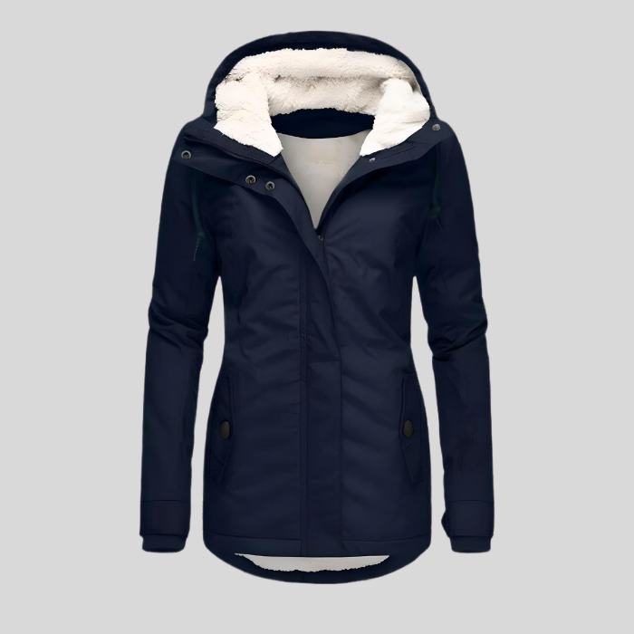 Alienor | Chaqueta larga impermeable con capucha y forro