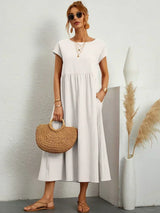 Nerys | Vestido midi blanco transpirable