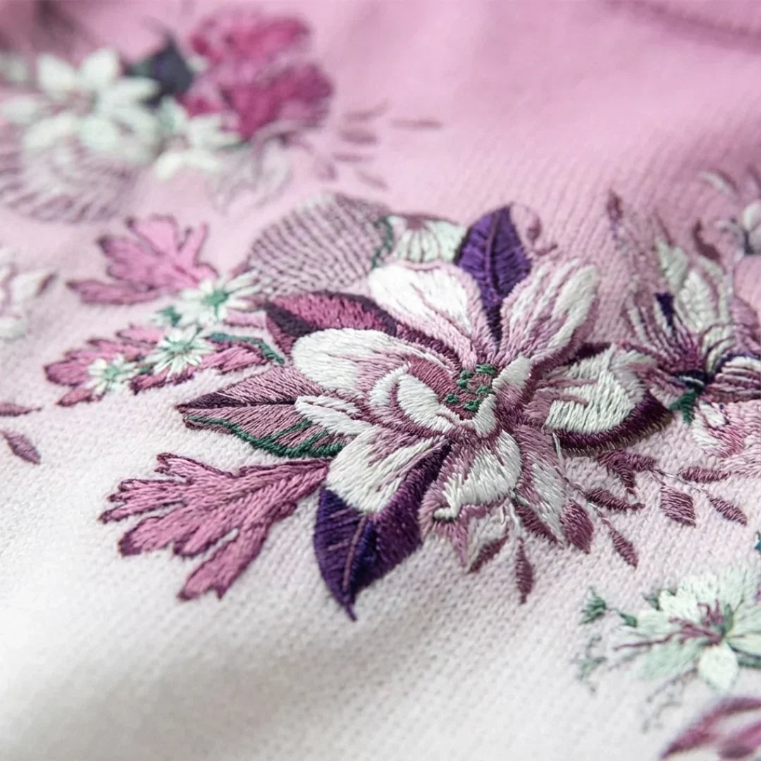 Alba | Jersey de punto canalé floral