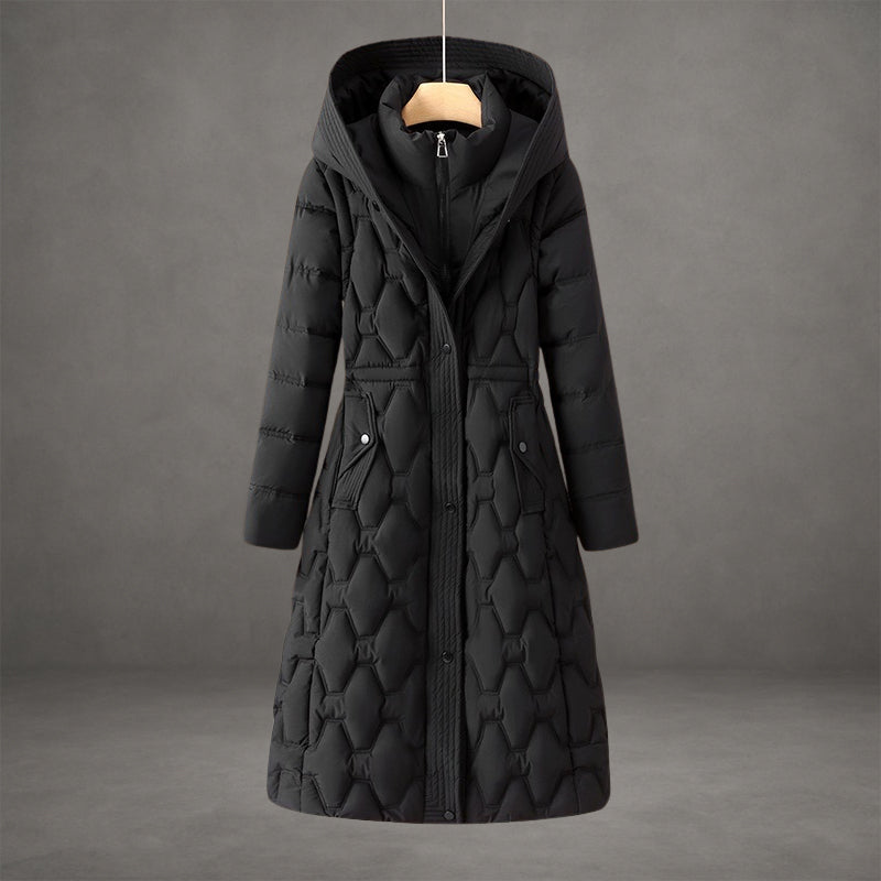 Mollie | Elegante abrigo largo con capucha