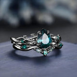 Anillo de madera de abedul - Sueño turquesa