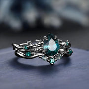 Anillo de madera de abedul - Sueño turquesa