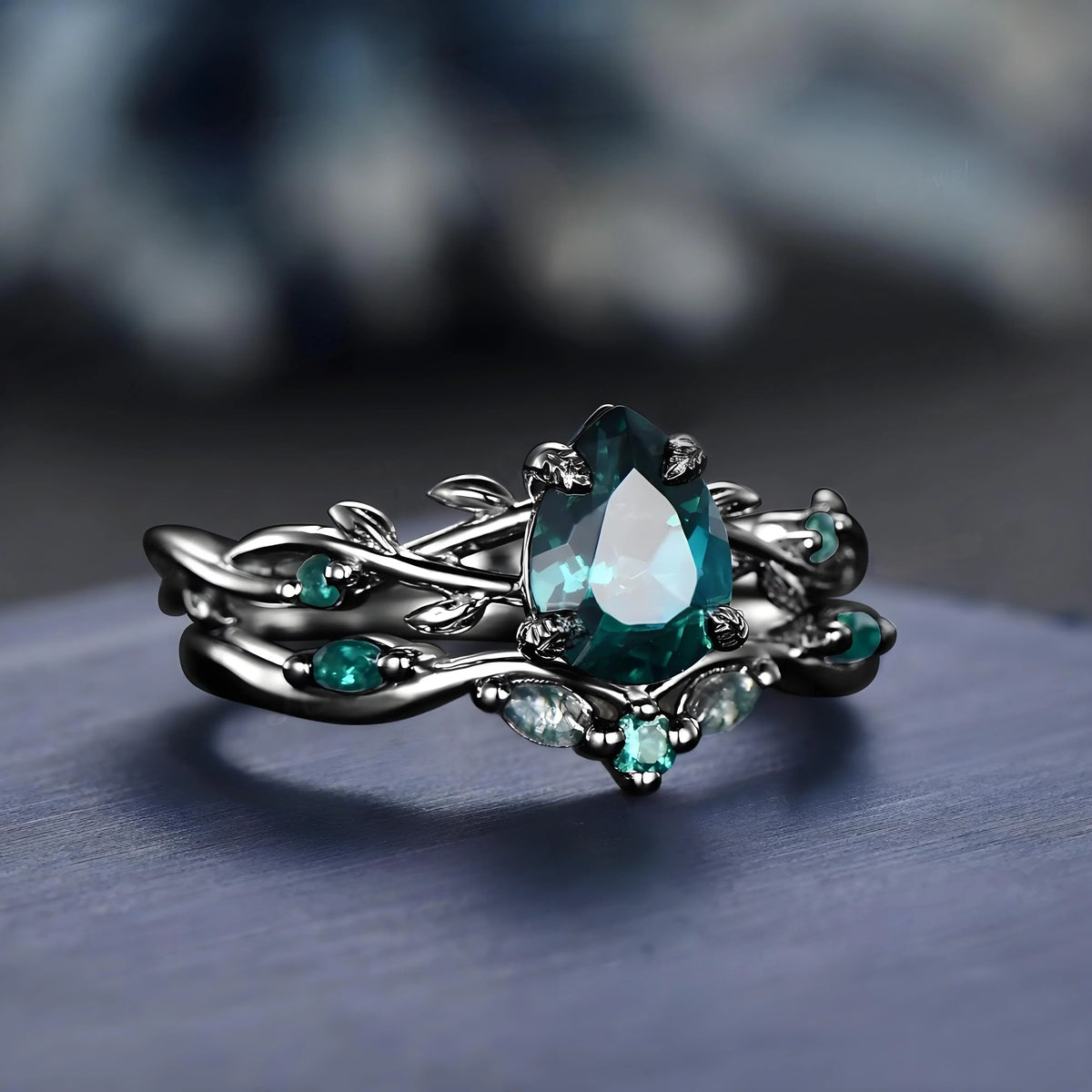 Anillo de madera de abedul - Sueño turquesa