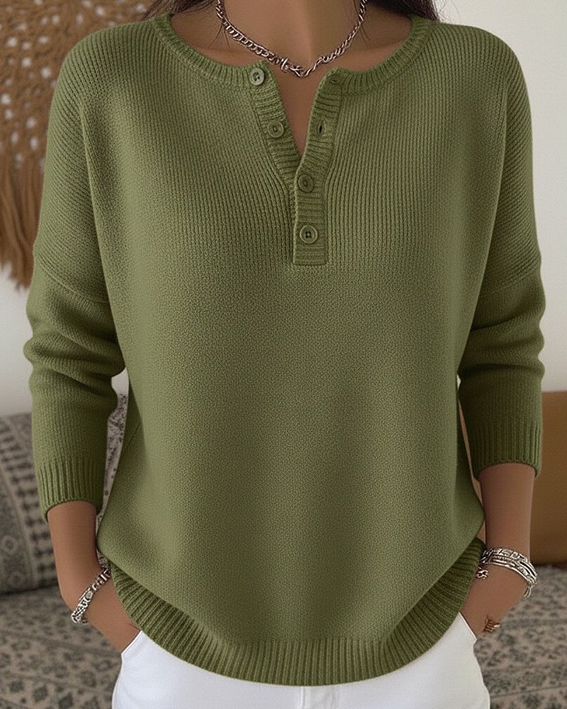 Helena | Jersey de punto con cierre de botones Henley
