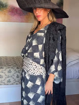 Cassia | Vestido maxi con estampado monocromático
