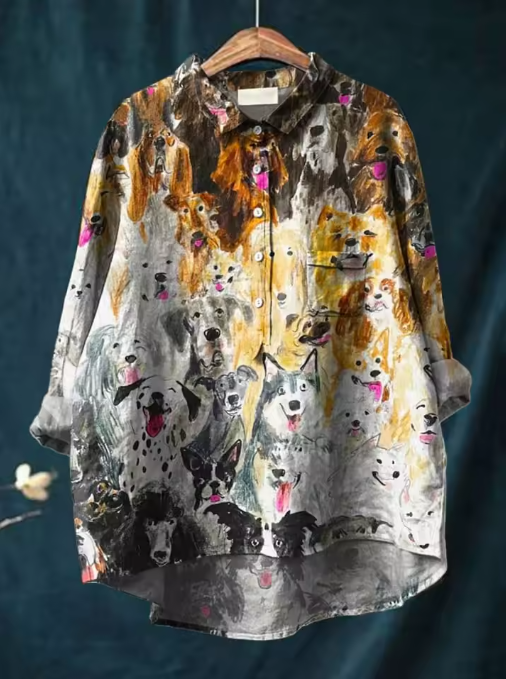 Remy | Blusa informal con retrato artístico de perro