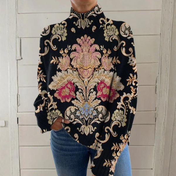 arpista | cuello alto floral vintage