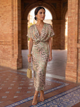 Carys | Vestido midi con mangas de volantes