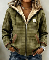 Kennedy | Chaqueta con capucha y forro de sherpa – Verde caqui