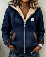 Bella | Chaqueta con capucha y forro de sherpa – Azul marino