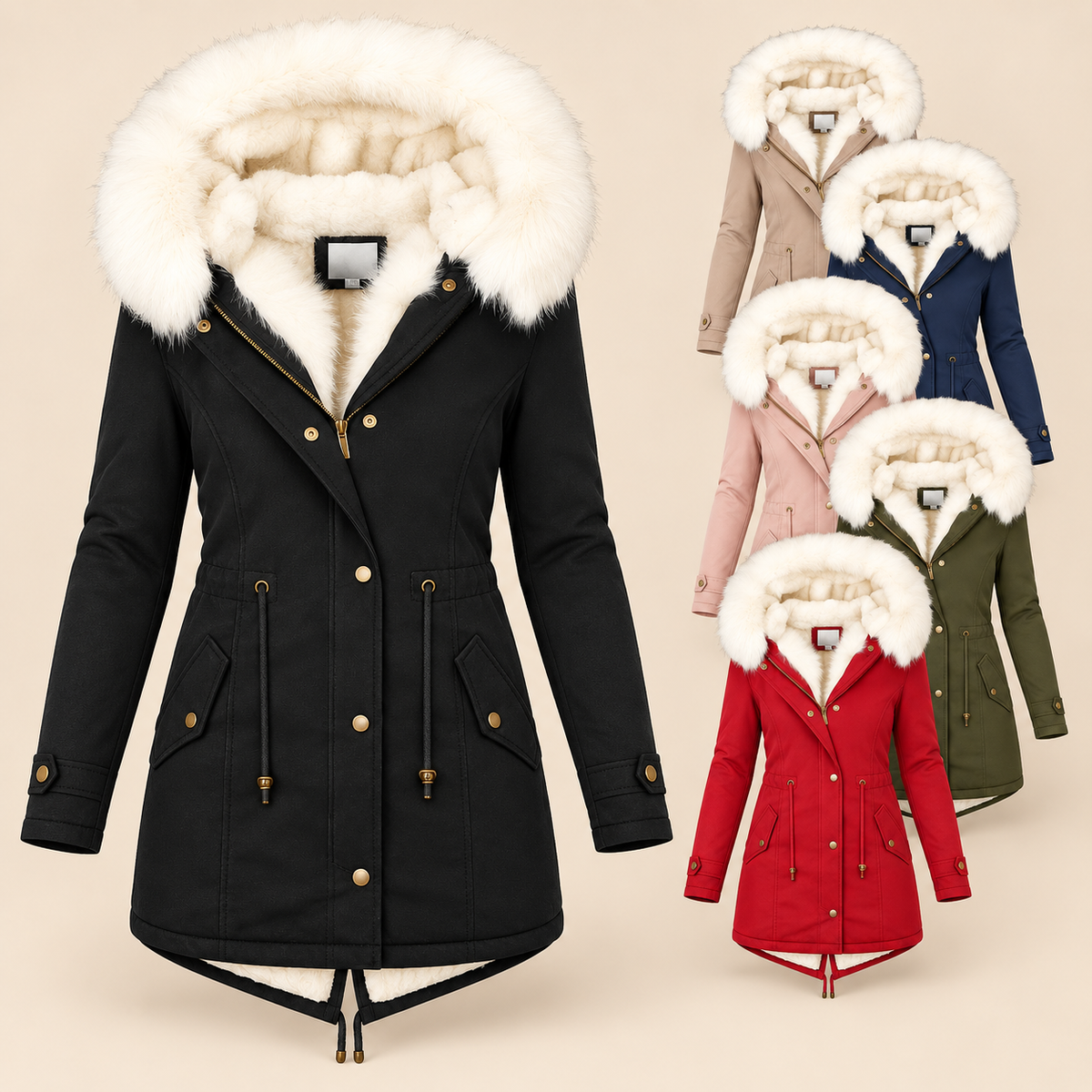 Albane | Elegante parka larga de invierno