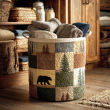 Cojín de suelo acolchado con pelo estilo patchwork