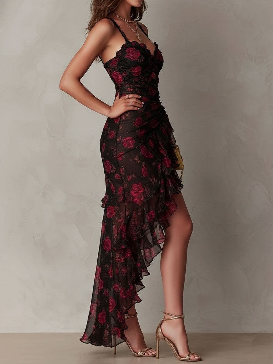 Carril | vestido con dobladillo floral