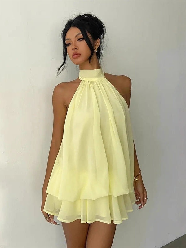 penacho | Mini vestido ligero y fluido con superposiciones