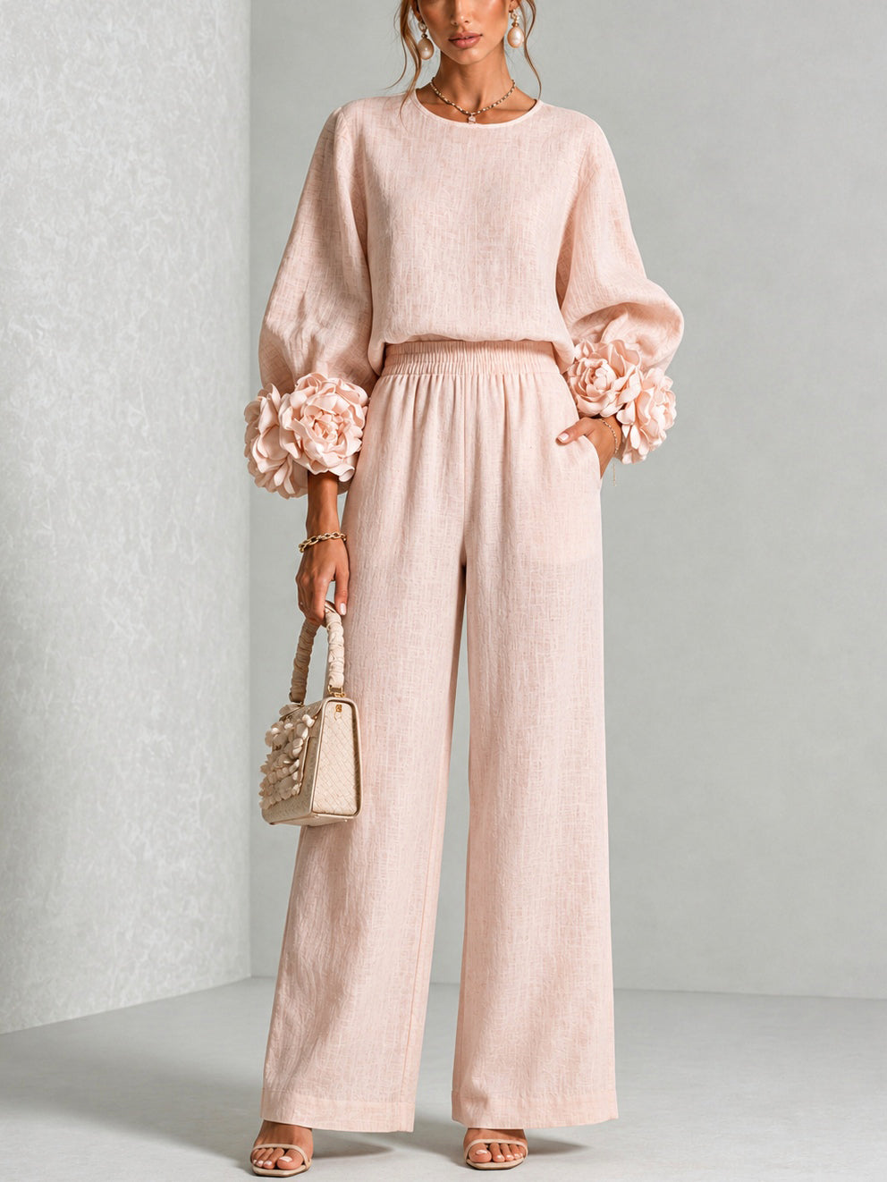 Rosario | Conjunto de dos piezas con brazalete floral