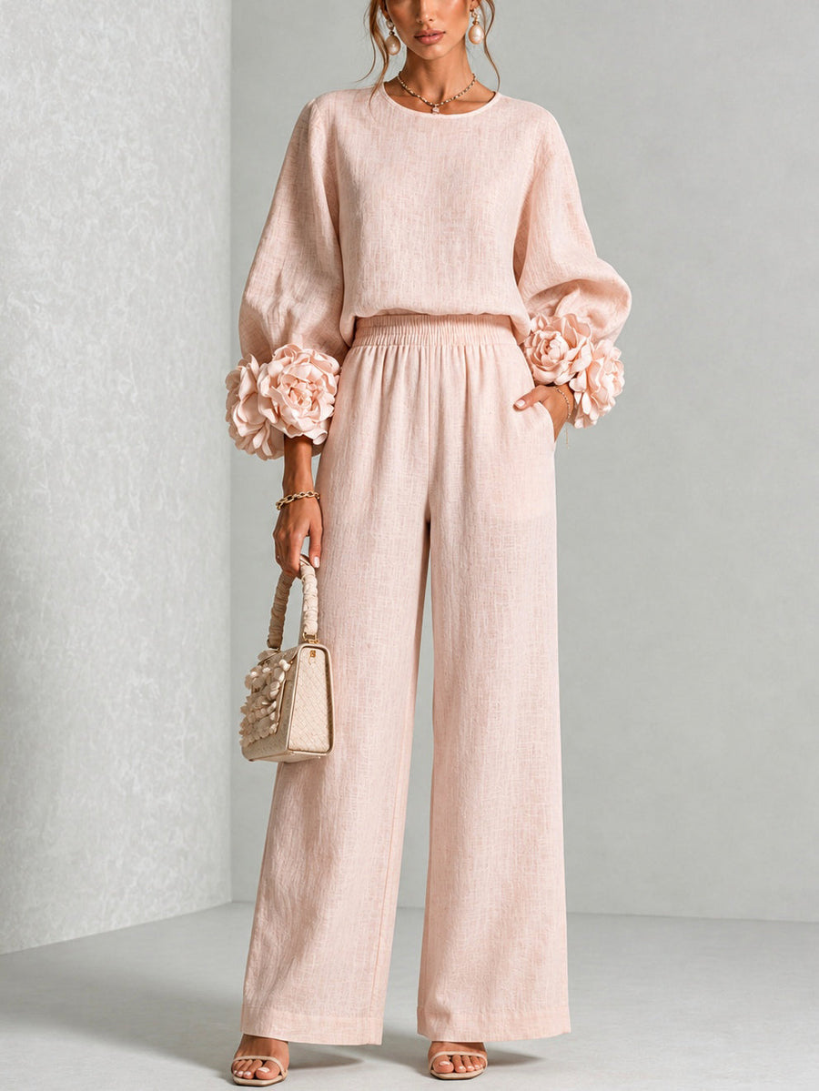 Rosario | Conjunto de dos piezas con brazalete floral