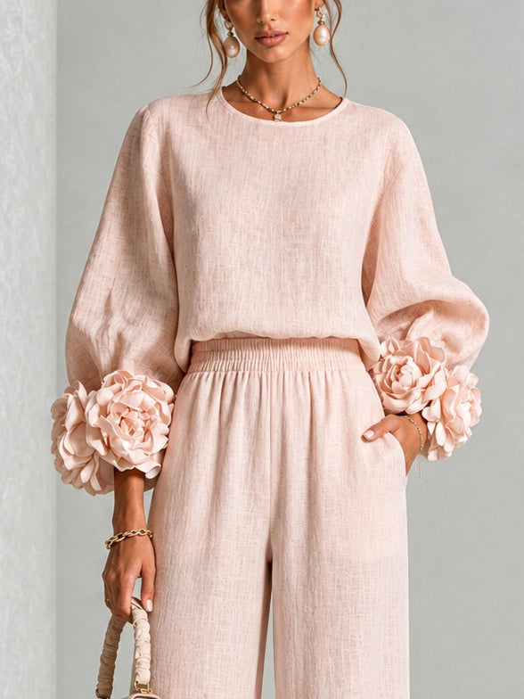 Rosario | Conjunto de dos piezas con brazalete floral