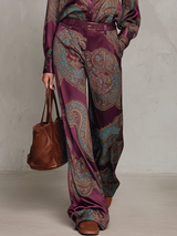 Beatrice – Conjunto de satén con estampado paisley