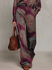 Beatrice – Conjunto de satén con estampado paisley