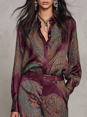 Beatrice – Conjunto de satén con estampado paisley