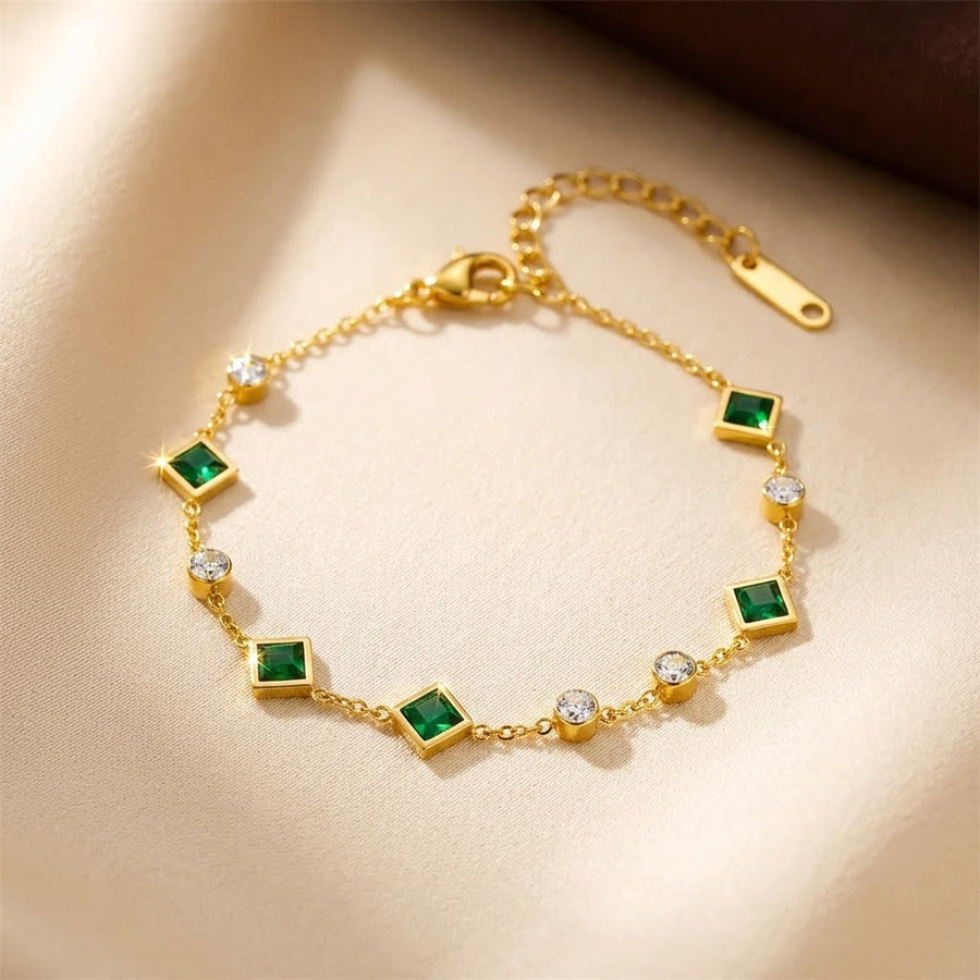 Pulsera Esmeralda de oro