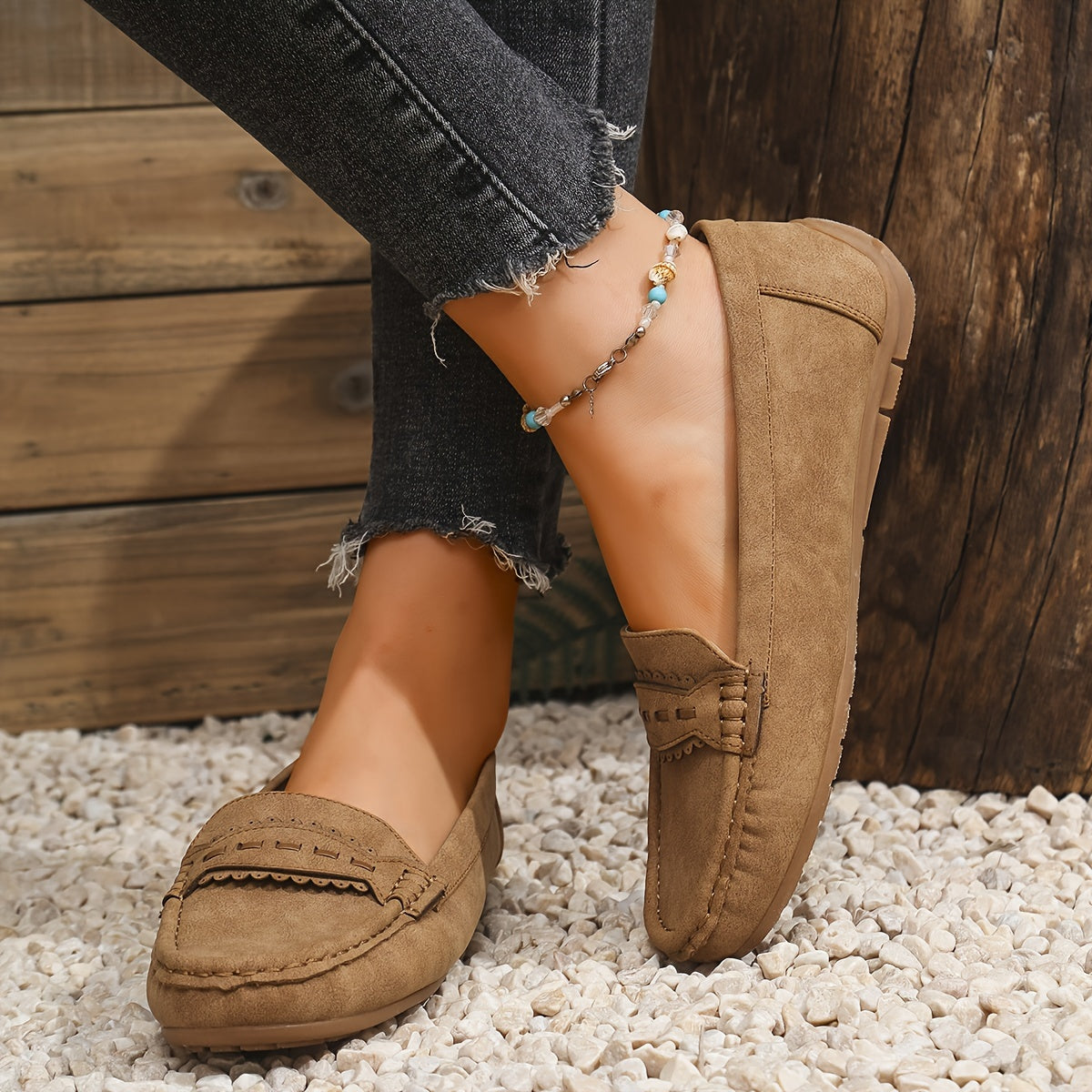 Leonie | Mocasines Ruskinds con borde ondulado