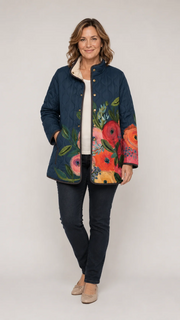 Amaya | Chaqueta acolchada vintage con estampado floral