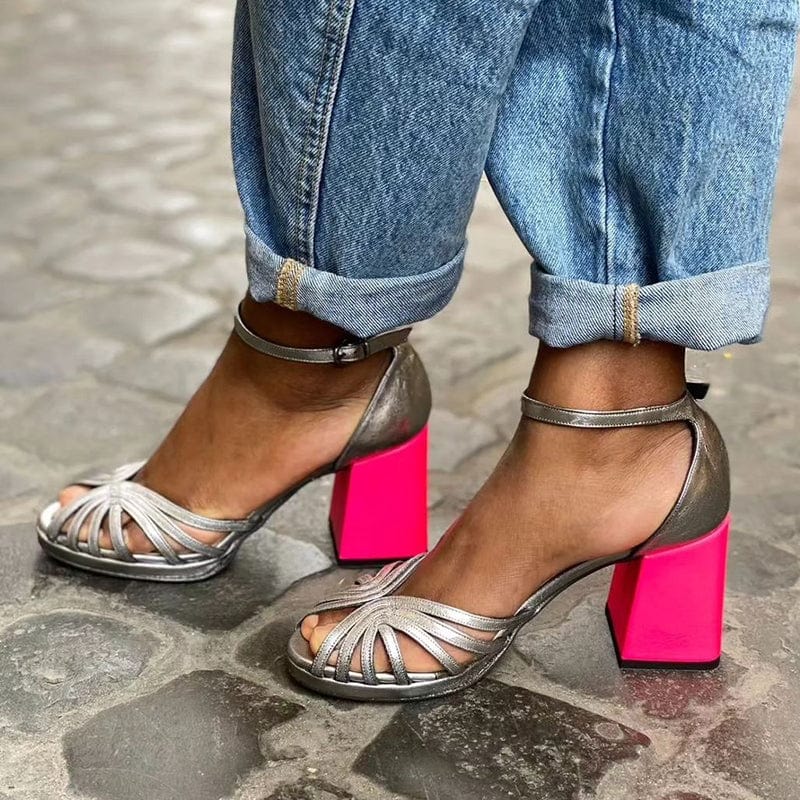Isabel | Tacones de bloque de neón