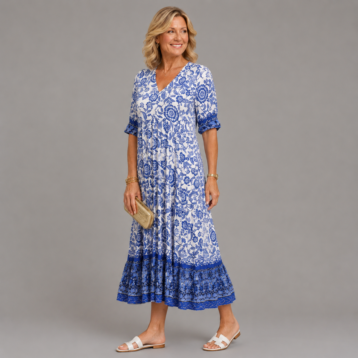 keisha | Elegante cuello en V floral