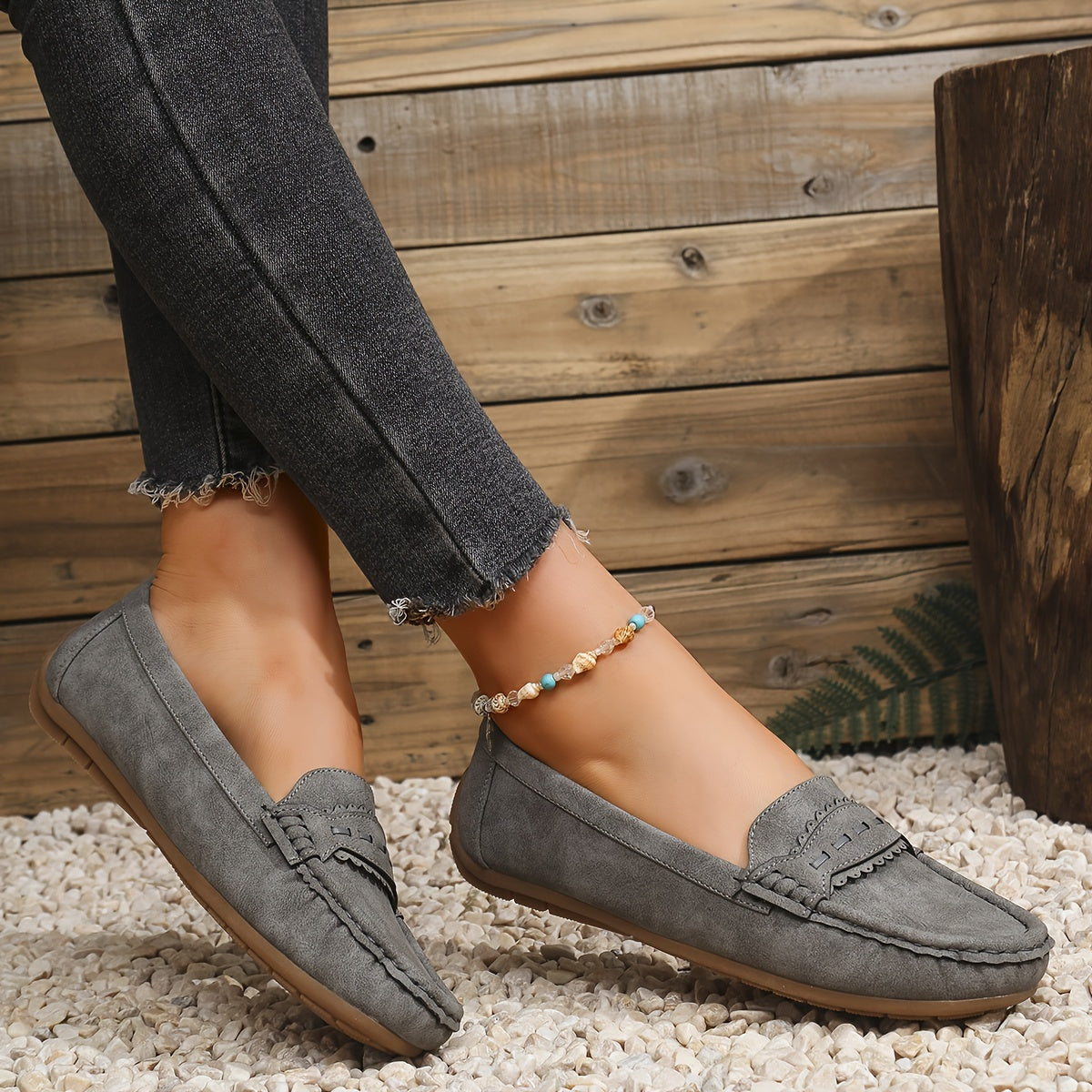 Leonie | Mocasines Ruskinds con borde ondulado