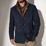 Chaqueta de cuero para hombre con detalles en cuero